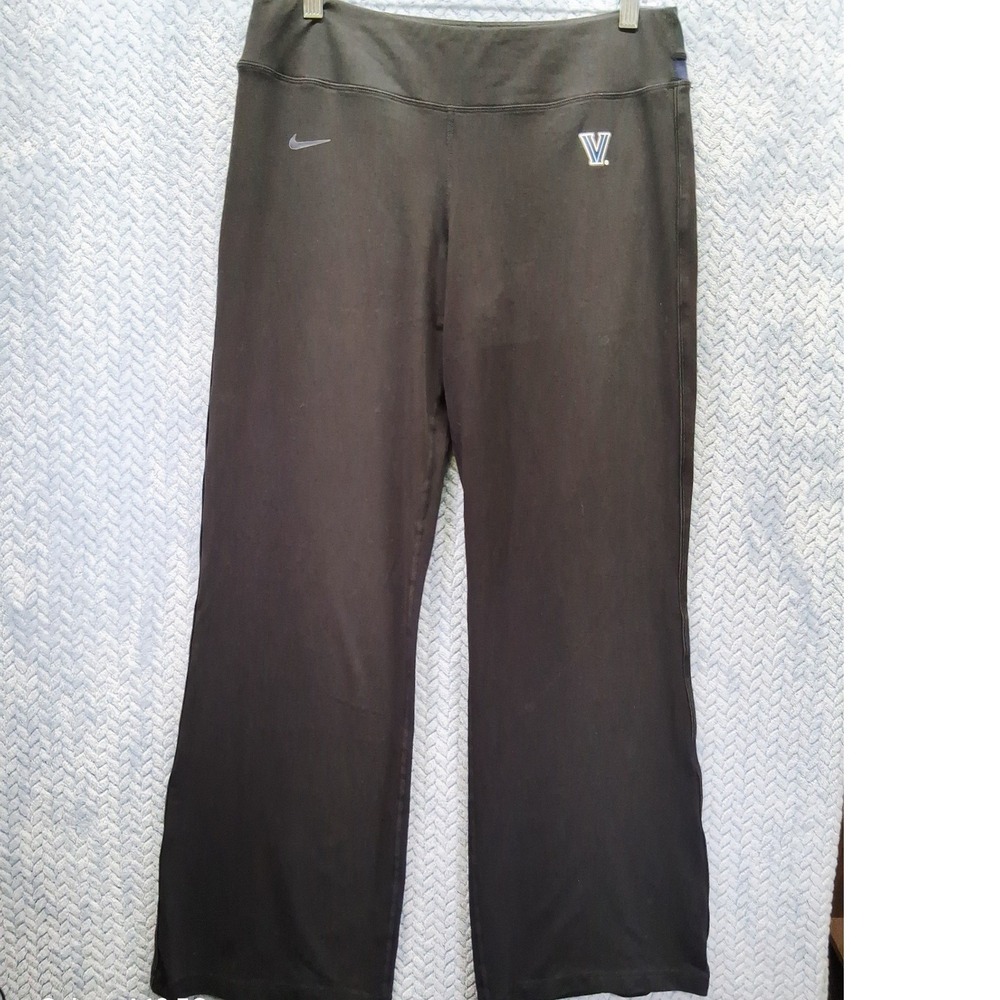 Nike Dri-FIT Villanova Wildcats Womens‎ Large Black Flare Yoga Pants Athleisure
